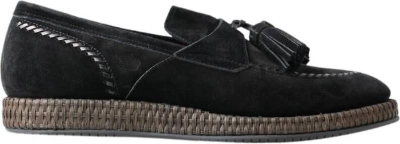 Dolce & Gabbana Zwarte Suède Casual Espadrilles Black Heren