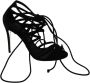 Dolce & Gabbana Black Suede Strap Stilettos Shoes Sandals Zwart Dames - Thumbnail 1
