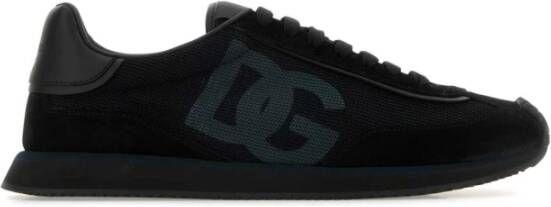 Dolce & Gabbana Zwarte Suède Mesh Aria Sneakers Black Heren