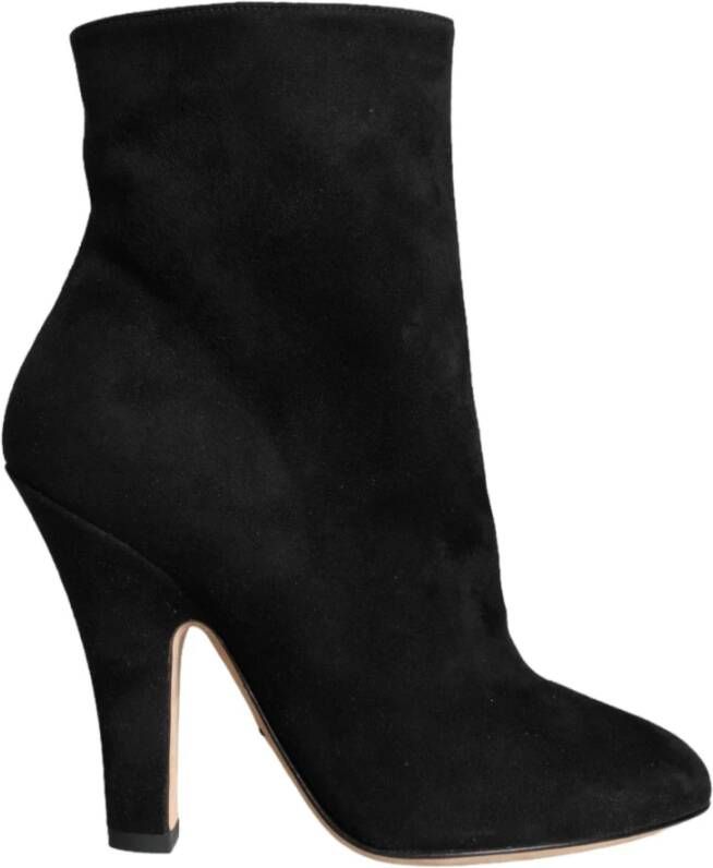 Dolce & Gabbana Zwarte Suède Mid Calf Laarzen Black Dames