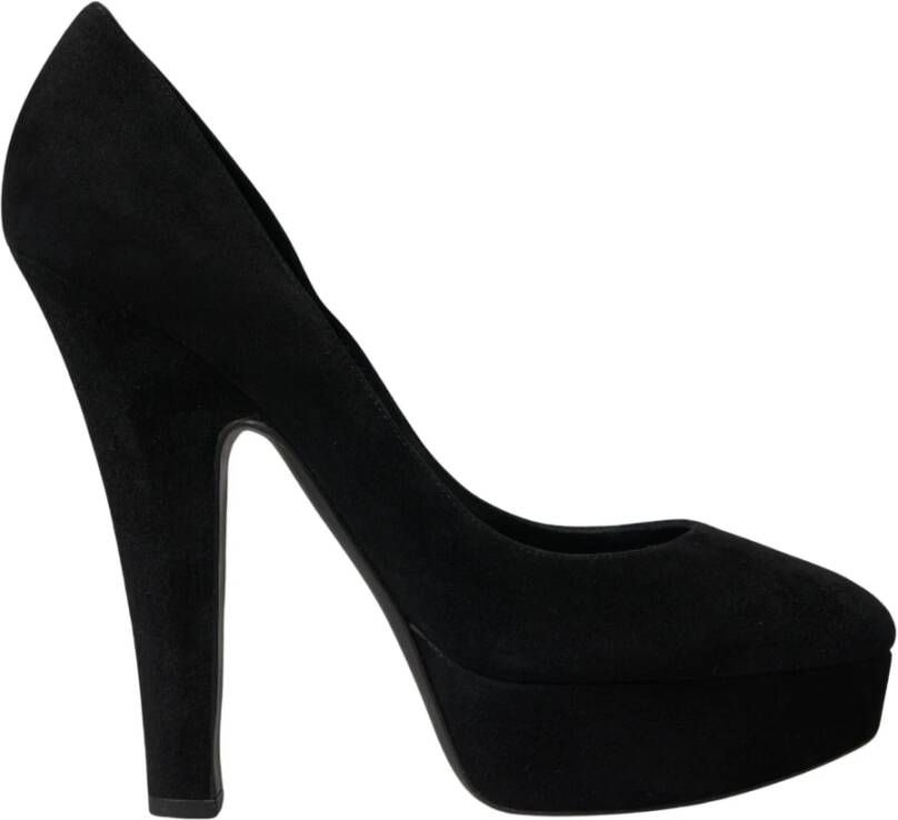 Dolce & Gabbana Stijlvolle Suede Platform Hakpumps Black Dames