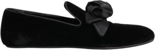 Dolce & Gabbana Zwarte Suède Rose Slip-On Loafers