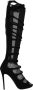 Dolce & Gabbana Zwarte Suède Stretchband Hoge Hakken Laarzen Black Dames - Thumbnail 1