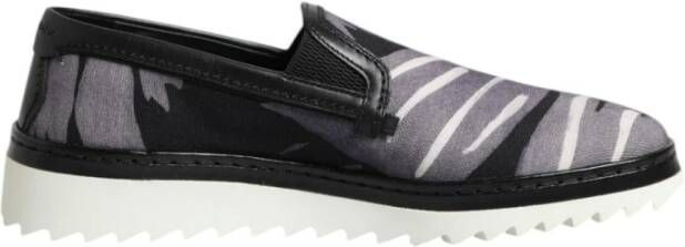 Dolce & Gabbana Zwarte tropische instap sneakers