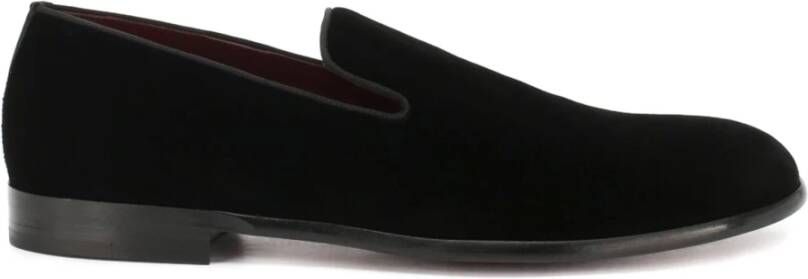 Dolce & Gabbana Zwarte Velvet Loafers Aw22 Black Heren