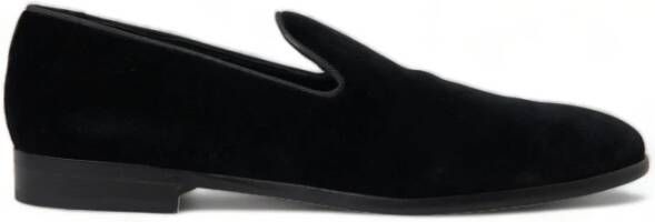 Dolce & Gabbana Zwarte Velvet Loafers voor Heren Black Heren