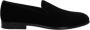 Dolce & Gabbana Zwarte Velvet Ronde Neus Loafers - Thumbnail 1