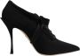 Dolce & Gabbana Zwarte Veters Stiletto Hakken Pumps - Thumbnail 1