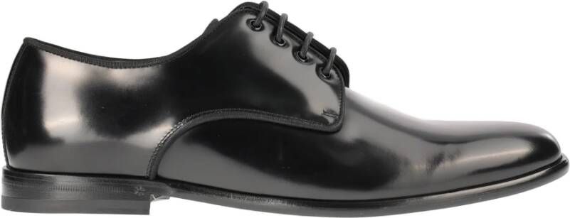 Dolce & Gabbana Zwarte platte schoenen Derby Antik Black Heren