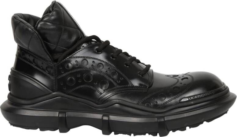 Dolce & Gabbana Zwarte Veterschoenen Brogue Laarzen