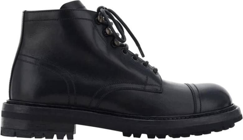 Dolce & Gabbana Zwarte Veterschoenen Enkellaarsjes voor Heren Black Heren