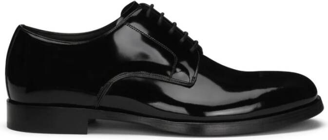 Dolce & Gabbana Zwarte Veterschoenen met Patent-Finish Black Heren