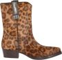 Dondup Dierenprint Leren Cow Laarzen - Thumbnail 1