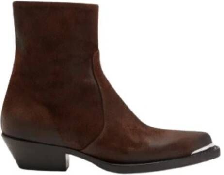 Dondup Western-stijl Splitleren Laarzen met Metalen Neuskap