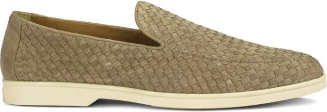 Doucal's Almond Toe Slip-On Loafers met Logo