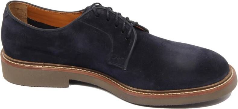 Doucal's Blauw Suède Veterschoenen
