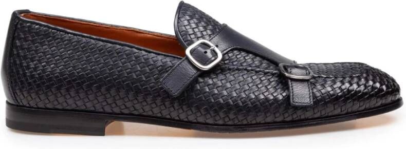 Doucal's Blauwe geweven leren instapper mocassin