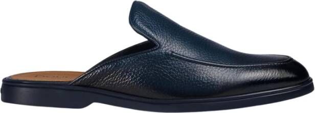 Doucal's Blauwe leren casual muiltjes