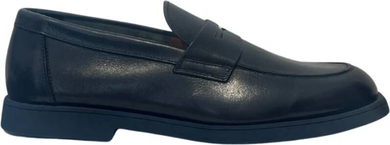 Doucal's Blauwe leren instap mocassin