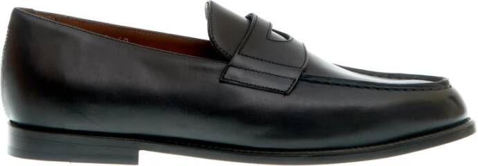 Doucal's Blauwe Leren Loafer Schoenen Blue Heren