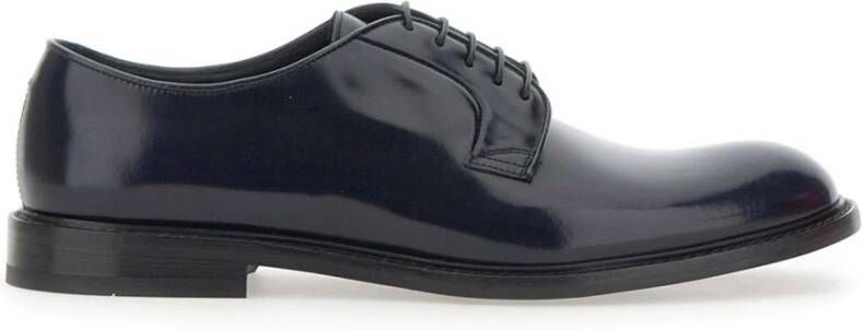Doucal's Blauwe leren veterschoenen