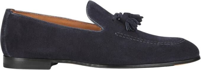 Doucal's Blauwe suède loafers met kwastjes