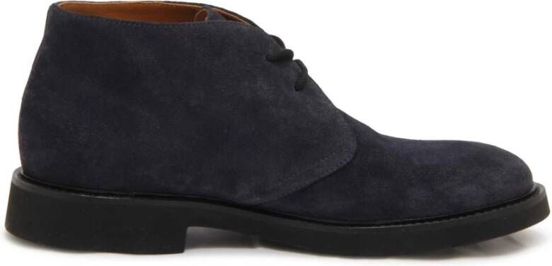 Doucal's Blauwe Suède Schoenen Gemaakt in Italië