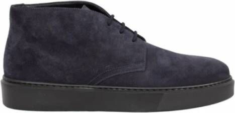 Doucal's Blauw+f.do Nero Chukka Veterschoenen Black Heren