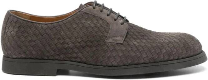 Doucal's Bruin Leren Casual Gesloten Platte