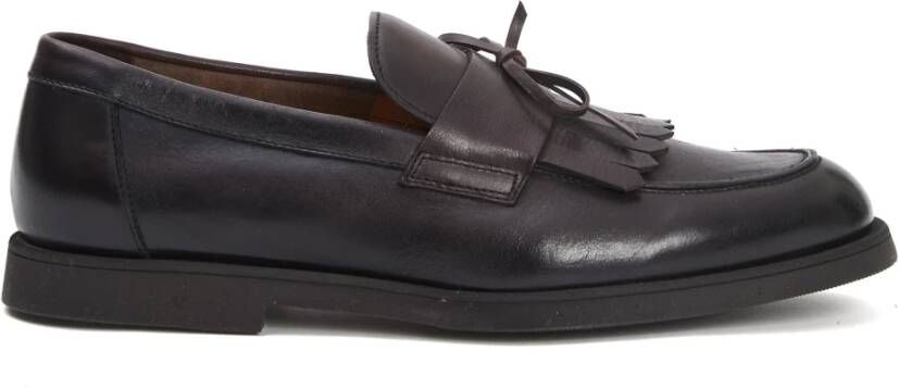 Doucal's Bruin leren loafers met franjes