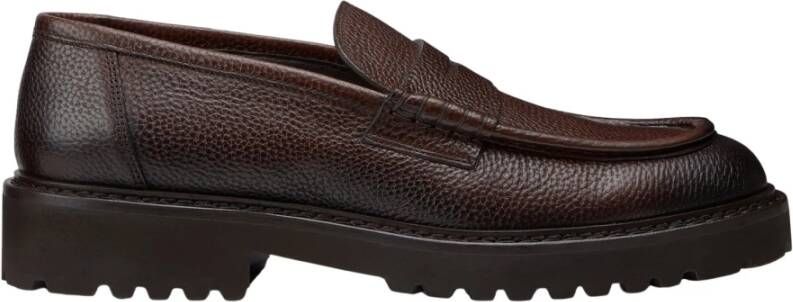 Doucal's Bruin Leren Loafers met Rubberen Zool Brown Heren