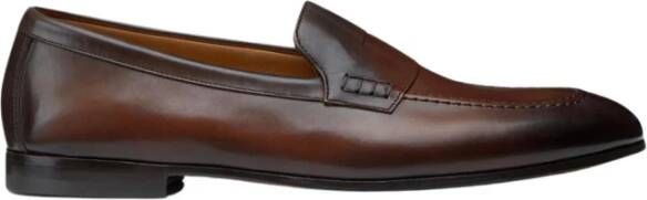 Doucal's Bruin Leren Penny Loafers Brown Heren