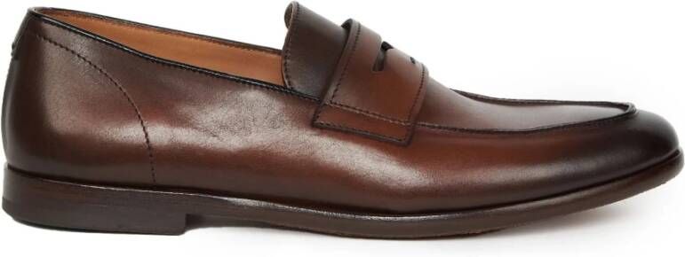 Doucal's Bruine Geantiqueerde Mocins met Strik Brown Heren