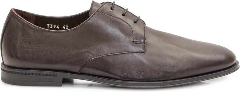 Doucal's Bruine Geborsteld Leren Veterschoenen