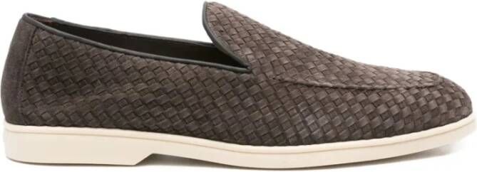 Doucal's Bruine Geweven Suède Loafers