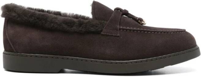 Doucal's Bruine Leren Loafers Casual Flats