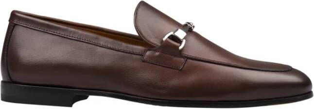 Doucal's Bruine Leren Loafers Met Klem