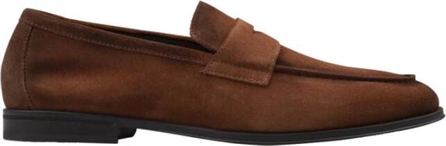 Doucal's Bruine Leren Platte Schoenen