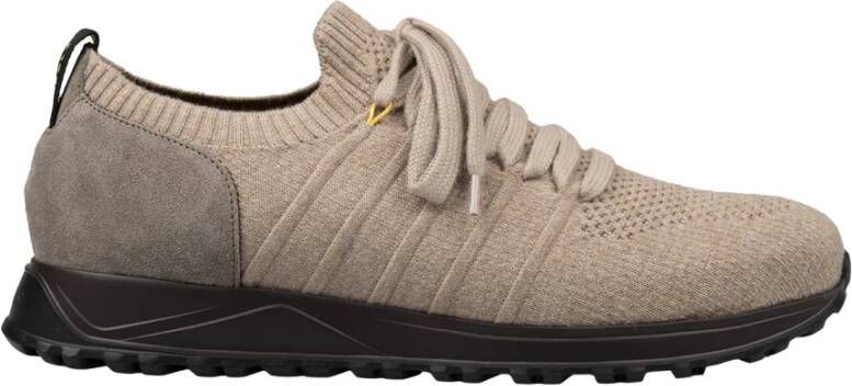 Doucal's Bruine Sneakers Leer en Stof