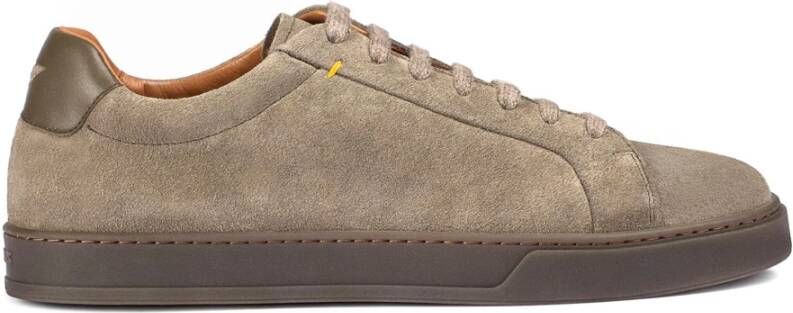 Doucal's Bruine Suède Leren Sneakers Vetersluiting