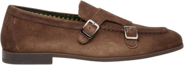 Doucal's Bruine Suède Loafer met Dubbele Gesp Brown Heren