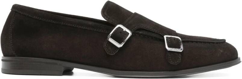 Doucal's Bruine Suède Monk Strap Loafers