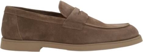 Doucal's Bruine Suède Penny Loafer Schoenen Brown Heren