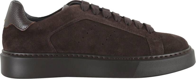 Doucal's Bruine Suède Sneakers met Granaataccenten