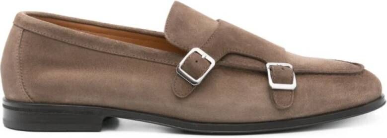 Doucal's Camel Suede Mocassin met Dubbele Gesp