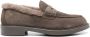 Doucal's Penny loafer voor dames van suède en schapenvacht | bruin Brown Dames - Thumbnail 1