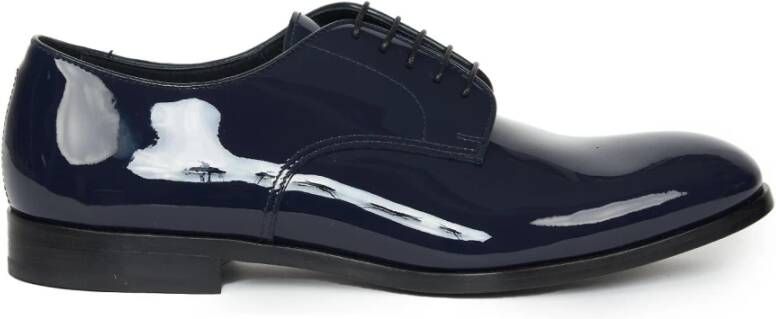 Doucal's Derby Vernice Blauw MET Lederen Zool Blue Heren