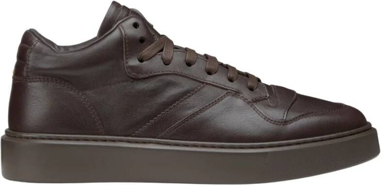 Doucal's Donkerbruine hoge sneakers Bruin Heren