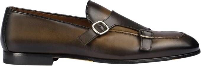 Doucal's Donkerbruine leren loafer met dubbele gesp