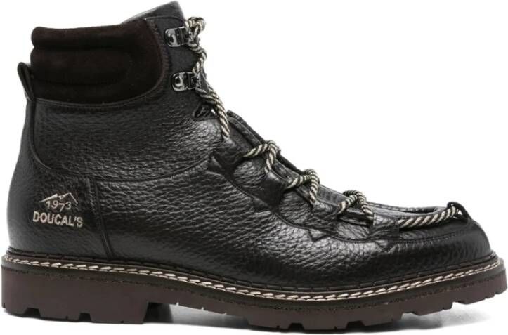 Doucal's Donkerbruine Leren Veterschoenen